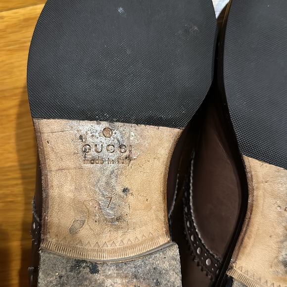 Gucci - Cap Toe Dress Shoes - Men’s Size 7 (US) - Brown - Picture 12 of 14